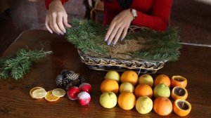 Украшение на новогодний стол?Фруктовая корзина