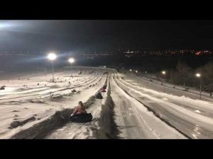 Тюбингпарк Елагино. Катание на ватрушках, лыжах и сноуборде.