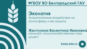 Антропогенные воздействия на атмосферу и ее защита