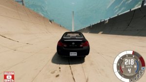 BeamNG Drive Спуск по рампе без тормозов на автомобиле! (Nissan Skyline 350GT) Мод патруль!