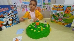 Челлендж ВЫДЕРНИ МОРКОВКУ?Веселый кролик.Настольная игра.Видео для детей.