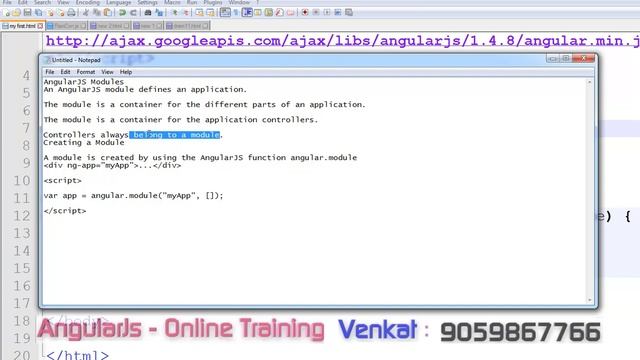 What is AngularJS Modules In Telugu-vlr training