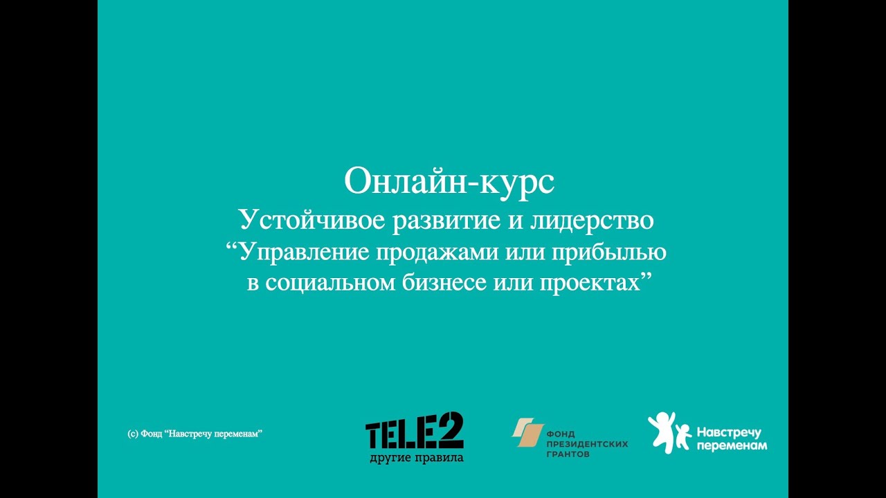 Управление продажами и прибылью в социальном бизнесе и проектах