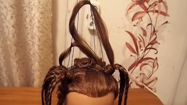 Вечерняя прическа Эйфелева башня Прическа для конкурса, фотосессии. Идея прически Капраловой Ольги