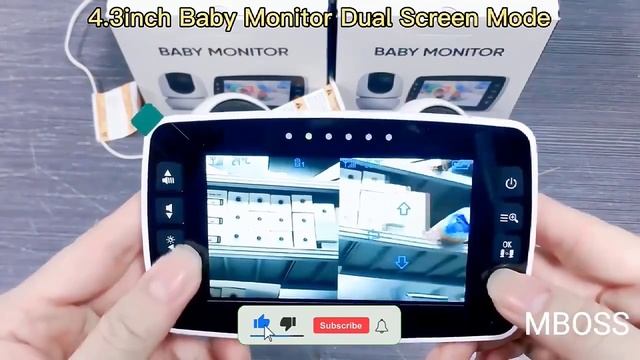 2023 New Baby Monitor 4 3Inch Wireless With PTZ Camera High Security Camera Night Vision Temperatur смотреть онлайн