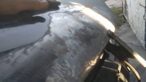 Рихтовка капота самодельным споттером / straightening the hood with a homemade spotter