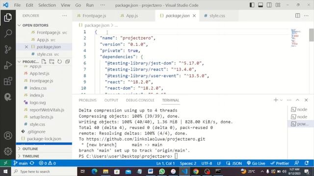 How to push React Js project from VScode to Github and generate a live link. смотреть онлайн