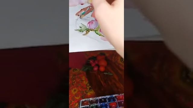 «Этюд фруктов на фоне близком по цвету. Яркий»/ЖИВОПИСЬ Монохром. смотреть онлайн