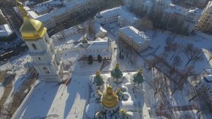 Софийский собор в Киеве с высоты полета