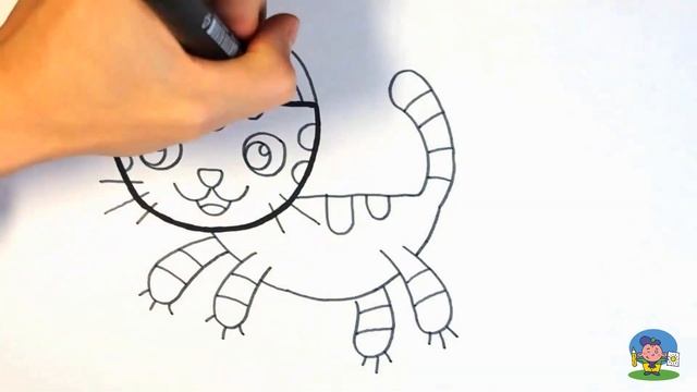 Как нарисовать КОТЁНКА / Раскраска КОТЕНОК для детей / рисунок срисовка / How To Draw A Kitten