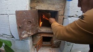 Баня из блоков часть №-2 печка в парилке из кирпича. Sauna made of blocks.