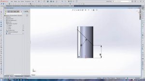 Solidworks вырез по нормали к оси цилиндра