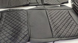 Чехлы на сиденья Opel Astra G 1998-2009 универсал Экокожа черная, отстрочка РОМБ