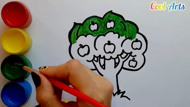 How to draw an apple tree | Как нарисовать дерево - яблоня смотреть онлайн
