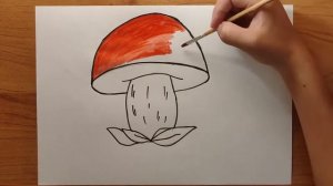 Как нарисовать ГРИБ How to draw a mushroom Рисунок-раскраска для детей