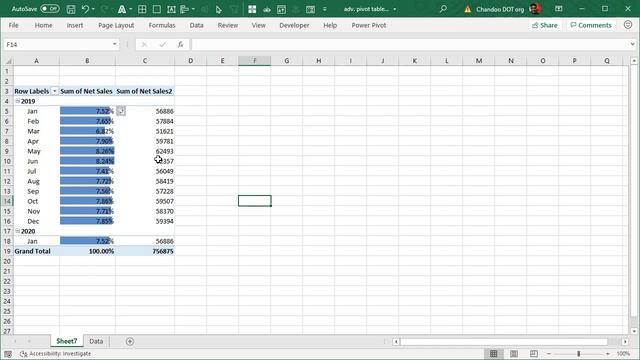 Show value and percent in same Pivot Report for extra insight