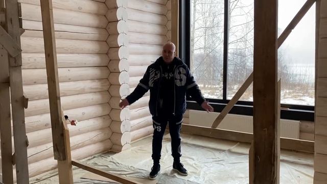 Внутренние отделочные работы дома из оцилиндрованного бревна под ключ.