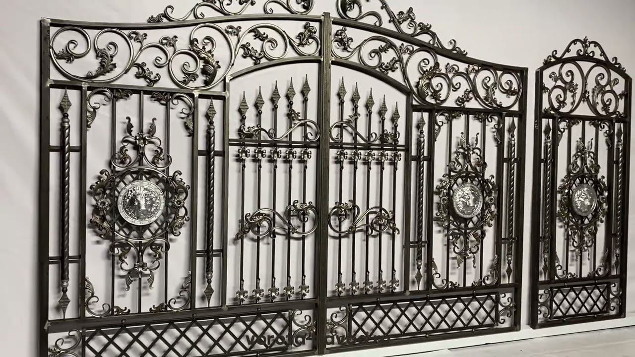 Кованые ворота с калиткой модель - КВК00758 | Компания Сейвал смотреть онлайн