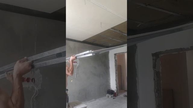 Как закрепить ГВЛ на потолок в одного. Такого вы ещё не видели!! смотреть онлайн