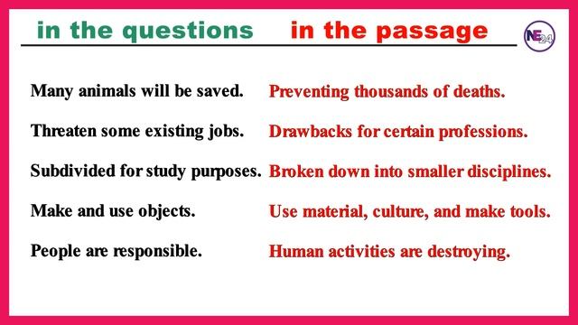 Most Commonly Used Parallel Expressions in IELTS Reading