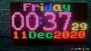 ESP32 Matrix p4 64x32 RGB NTP Clock