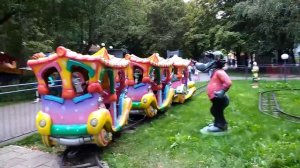 Катание на паровозе. Парк Лианозово.