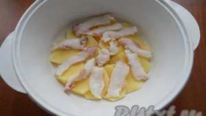 Картошка с салом в микроволновке