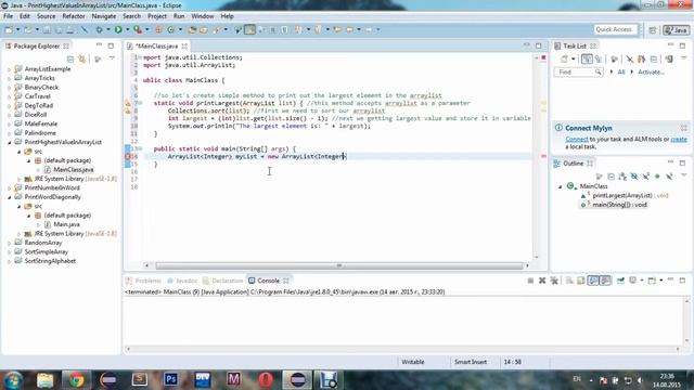 JAVA Sorting ArrayList and printing largest value смотреть онлайн