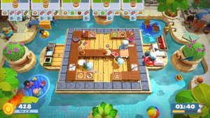 Overcooked 2 - Surf 'n' Turf Level 2-3 - 4 Stars 4 Players Multiplayer Coop I PS4