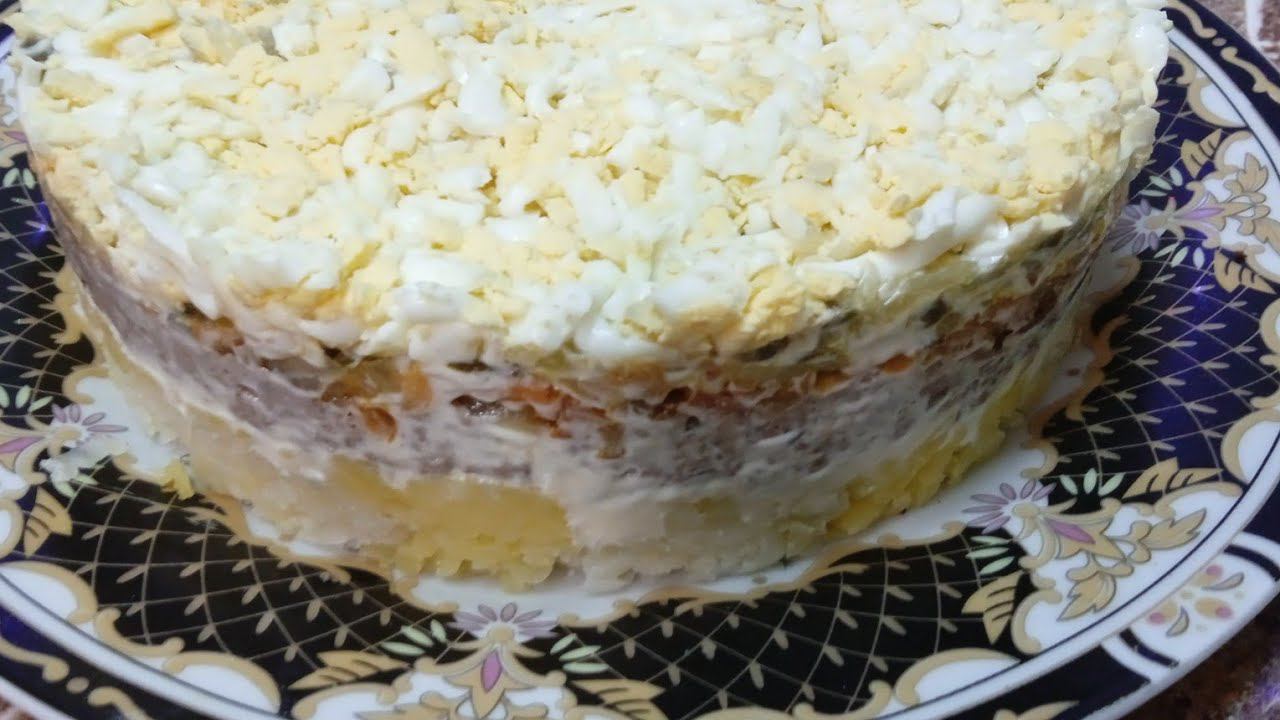 Салат на праздничный стол  с куриной печенью. Очень простой, вкусный и бюджетный!