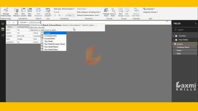 lookupvalue dax function in power bi | lookupvalue dax function in power bi desktop