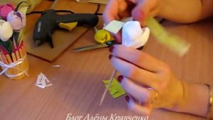 Крокусы из гофрированной бумаги. Мастер-класс.