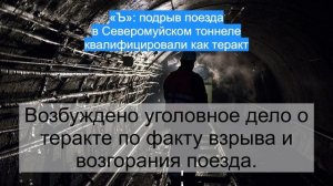 «Ъ»: подрыв поезда в Северомуйском тоннеле квалифицировали как теракт