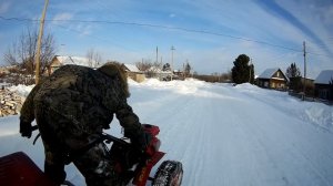 "ОКА" и "БРАЙТ" с прицепом,возим снег.Сравниваем.