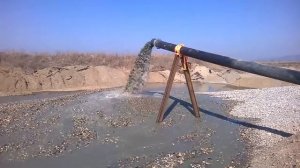 Качаем песчано-гравийную смесь грунтовым насосом Dragflow HY85HC. Высокое содержание твёрдого.