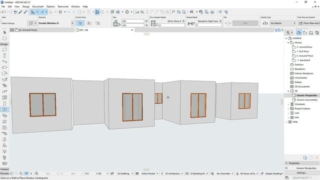 TWO IN ONE HOUSE MODELLING/step-3 (OPENINGS/DOORS AND WINDOWS in ARCHICAD 25) смотреть онлайн