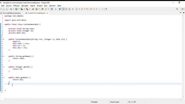 How to create Custom Immutable Class in Java