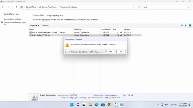 How to Uninstall JAVA JDK in Windows 11