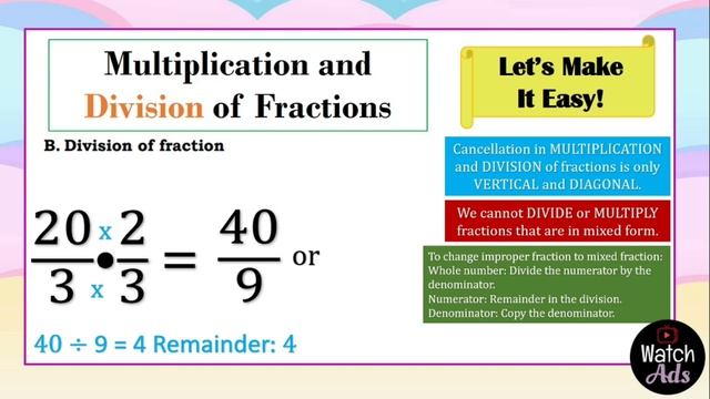 Multiplication and Division of Fractions Mathematics 7 Quarter 1 Module 6 Lesson 3 смотреть онлайн
