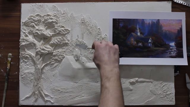 Барельеф "Дом в лесу" , барельеф на стене своими руками