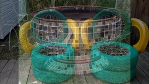 Старые шины на даче.Поделки из старых шин своими руками.