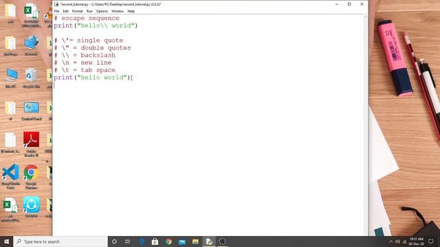Escape Sequence, Raw Strings & Comments in Python |  Python Master Class Series | Python  Tutorial