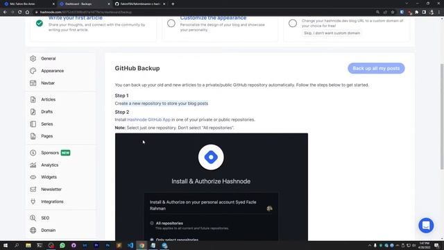 How to Create Backup of Hashnode Blog in Your GitHub Repository