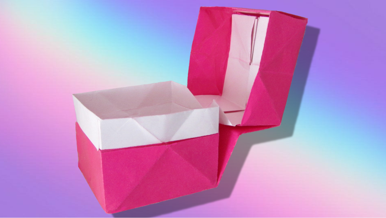 Оригами: Коробочка для украшений с крышкой