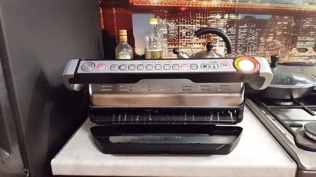 Электрогриль TEFAL Optigrill+ XL GC722D котлеты. смотреть онлайн