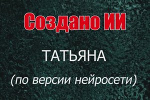 Женщины с именем Татьяна по версии нейросети