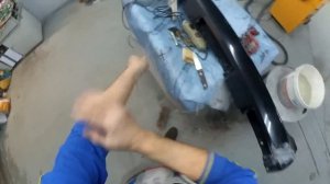 Ремонт разорванной накладки порога Toyota Kamry 50 - весь процесс.