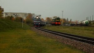 Тепловоз 2М62У-0261 в составе дизель-поезда ДДБ1 сообщением Полоцк - Витебск.