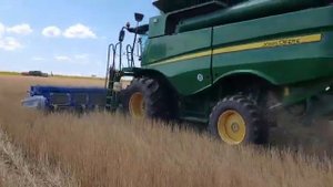 Очёсвающая жатка ОЗОН 8м и John Deere. Уборка 2020!!!