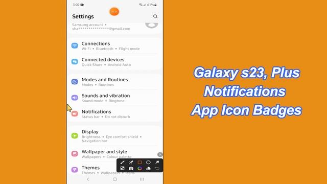 Samsung Galaxy S23 / Plus : Enable/Disable Notifications App Icon Badges смотреть онлайн